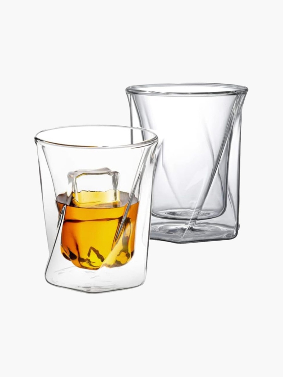 Zen 2-Piece Double Wall Hexagonal Design Glass - 340 ml