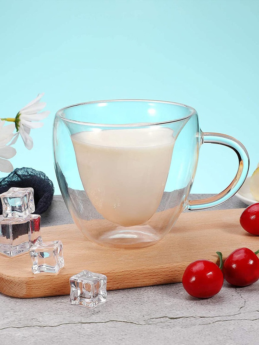 Zen Heart Shaped Double Wall Glass Cup - 250 ml