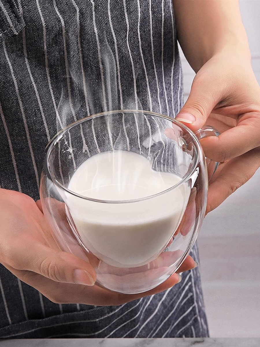Zen Heart Shaped Double Wall Glass Cup - 250 ml