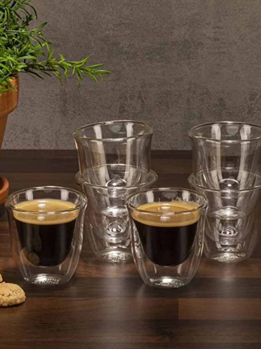 Zen Double Wall Espresso Tea Coffee Cup - Set of 6