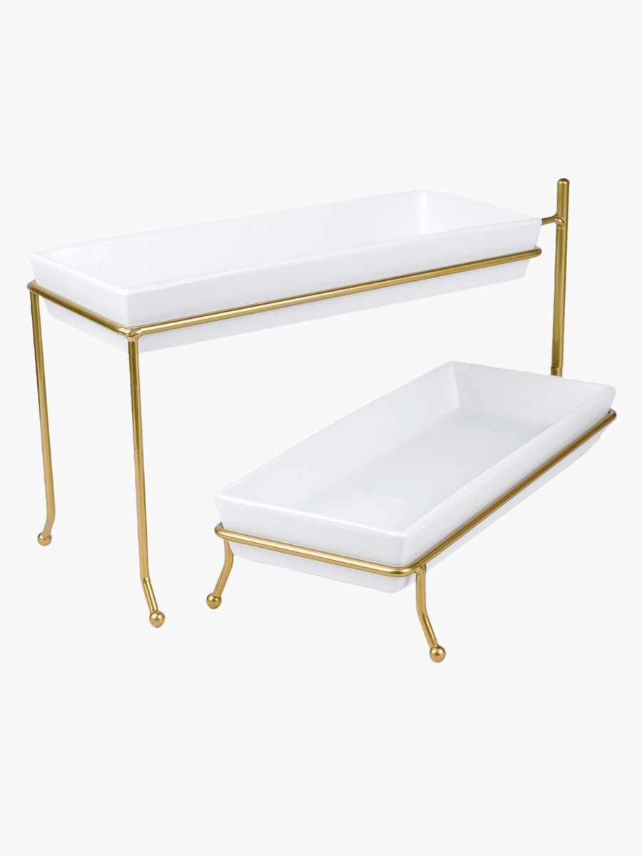 Feast 2-Tier Rectangular Plate
