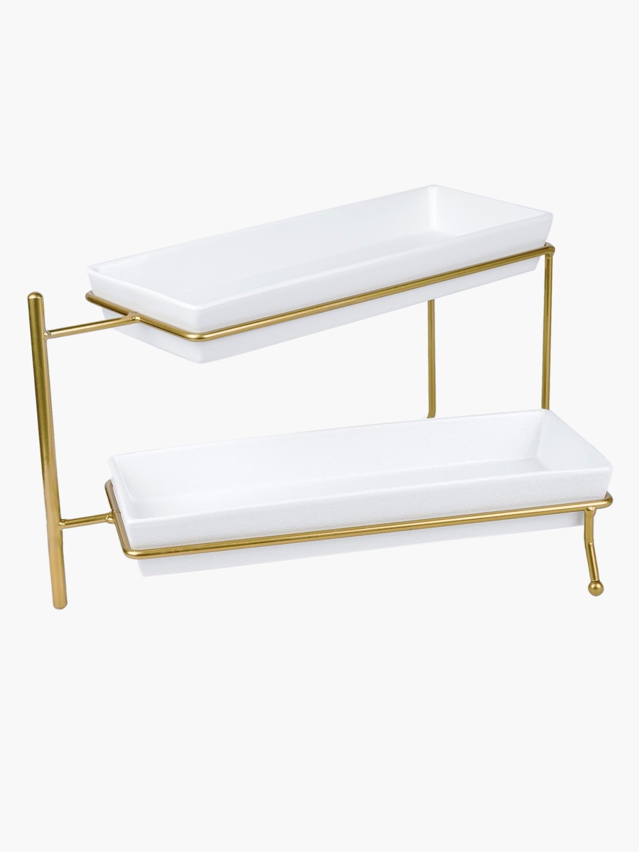 Feast 2-Tier Rectangular Plate