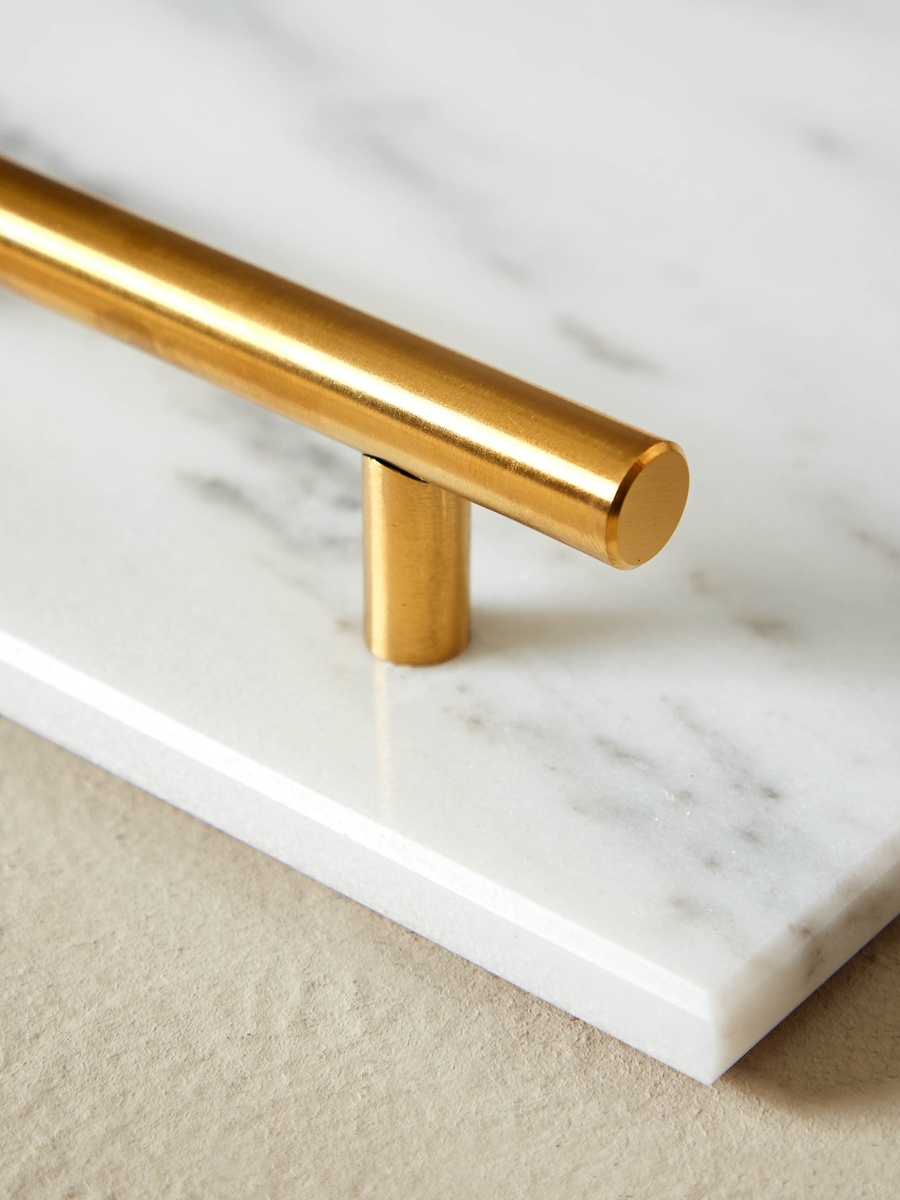 Zen Marble Tray with Handle - 30x20x5 cm