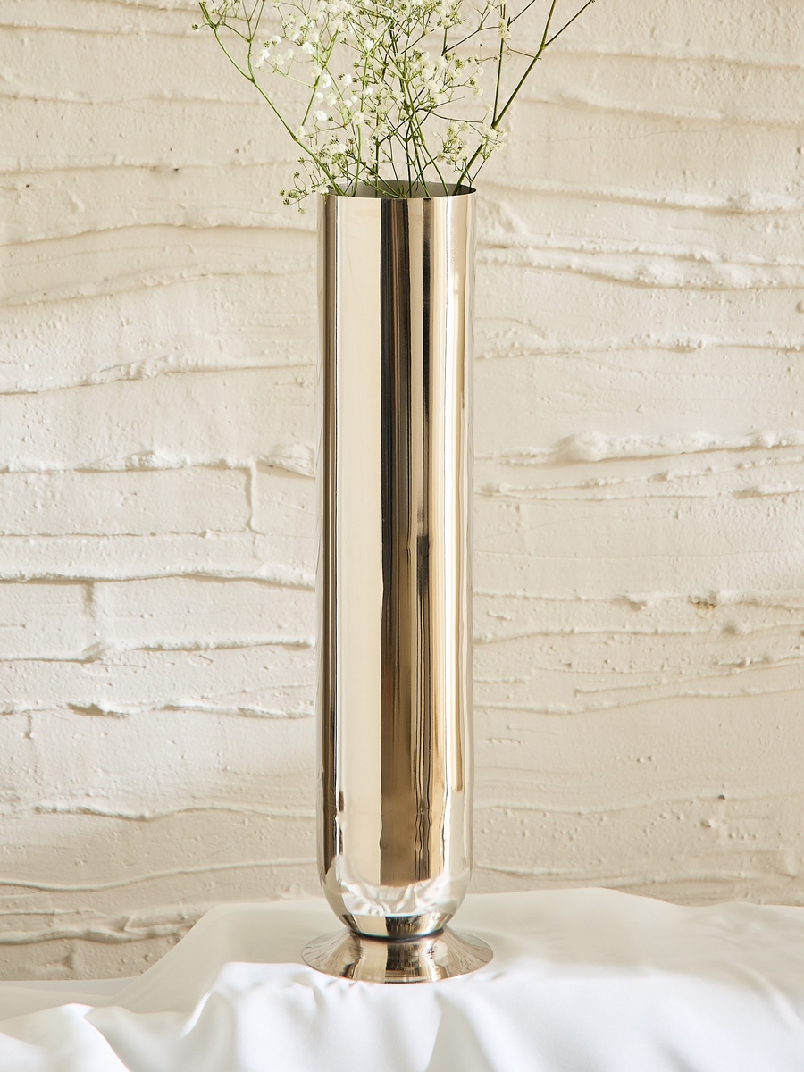 Bliss Samaya Decorative Cylindrical Vase with Base - 12x12x50 cm