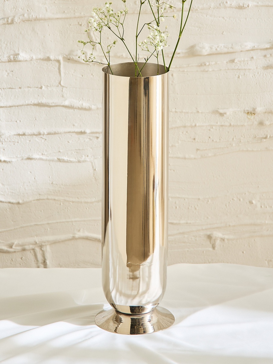 Bliss Samaya Decorative Cylindrical Vase with Base - 12x12x40 cm