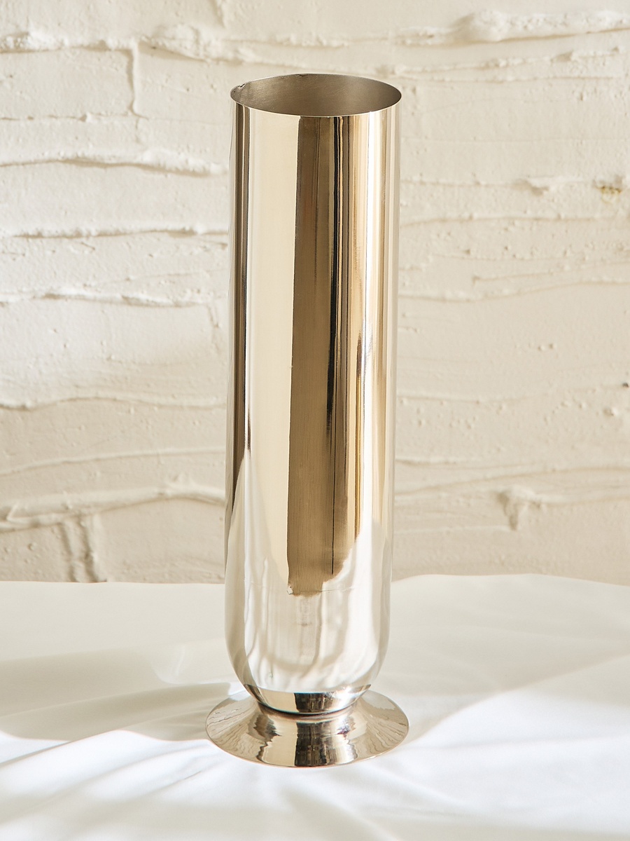 Bliss Samaya Decorative Cylindrical Vase with Base - 12x12x40 cm