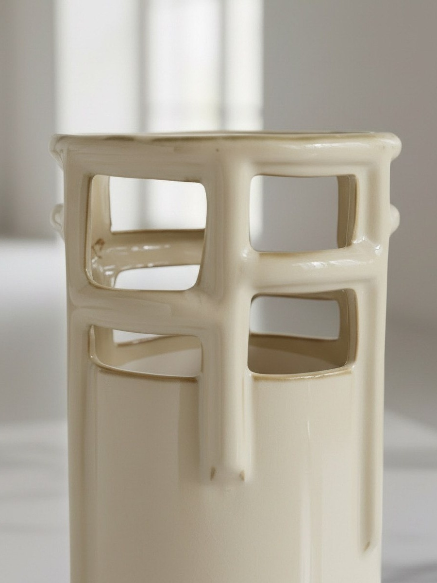 Umber Lavasa Renee Decorative Reactive Glaze Ceramic Vase - 16x16x31 cm