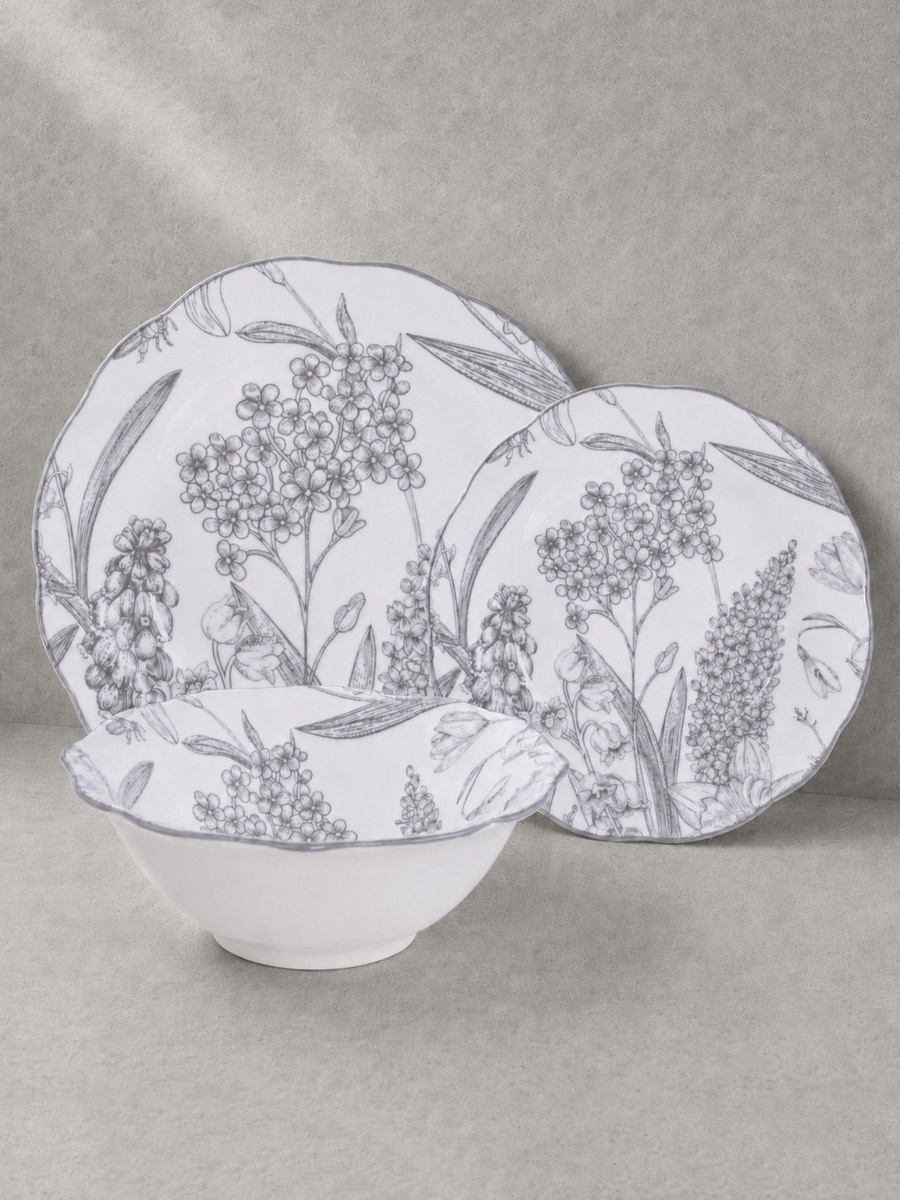 Atlanta 18-Piece Botanical Dinner Set - Serves 6