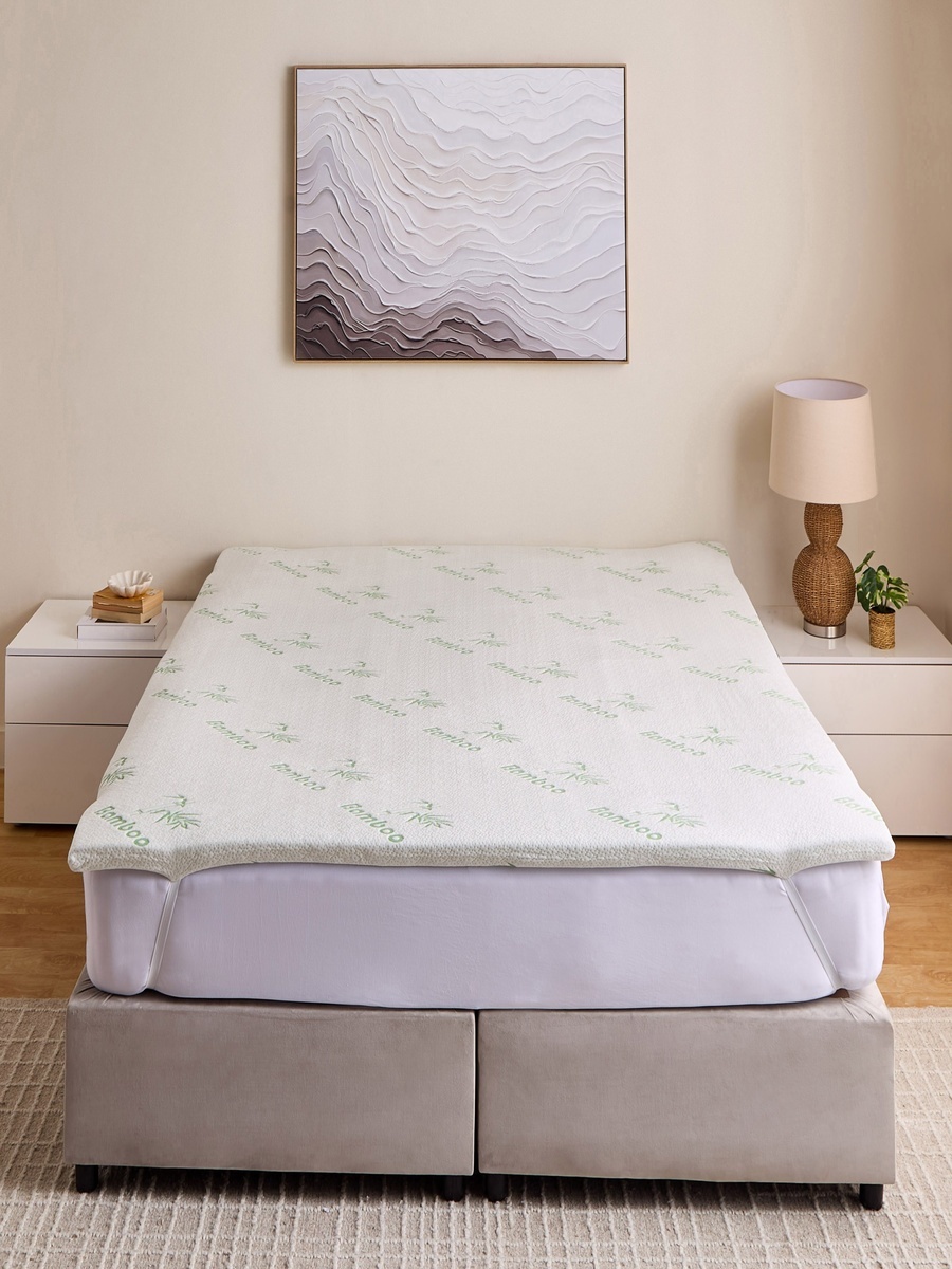 Bamboo Memory Foam King Mattress Topper - 180x200+4 cm