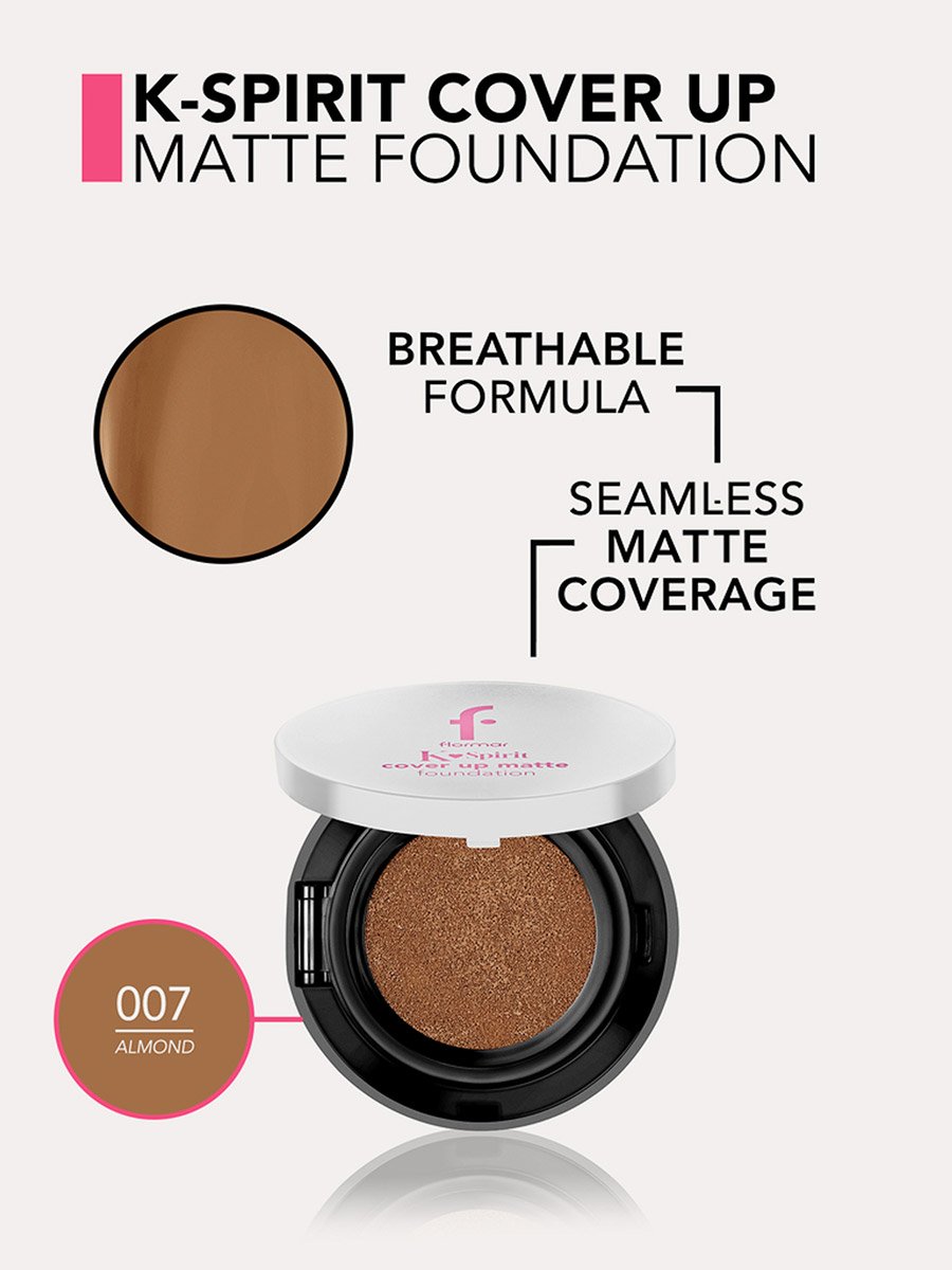 Flormar K-Spirit Cover Up Cushion Foundation 007 Almond