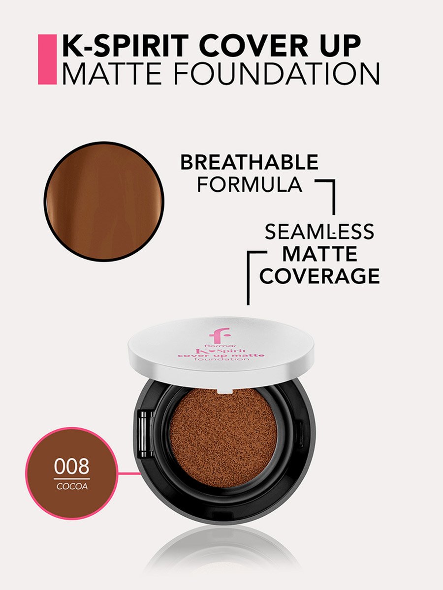 Flormar K-Spirit Cover Up Cushion Foundation 008 Cocoa