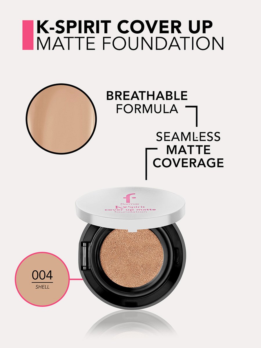 Flormar K-Spirit Cover Up Cushion Foundation 004 Shell