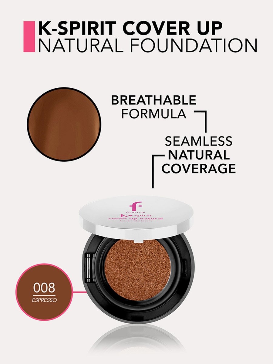Flormar K-Spirit Cover Up Cushion Foundation 008 Espresso