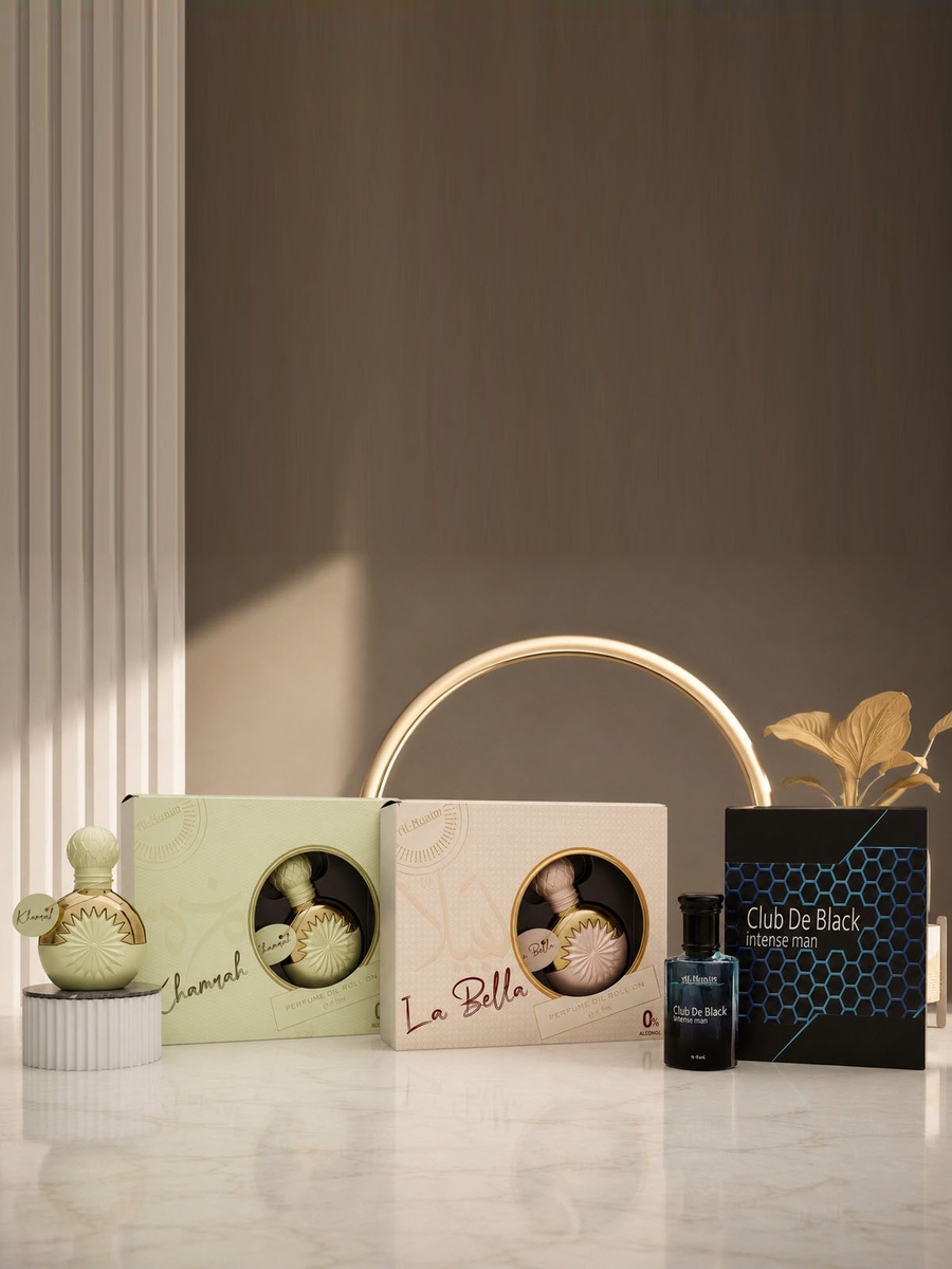 3-Piece - Attar Roll On Concentrated Perfume Oil Combo - Club De Black, Khamrah and La Bella, 9.9ml