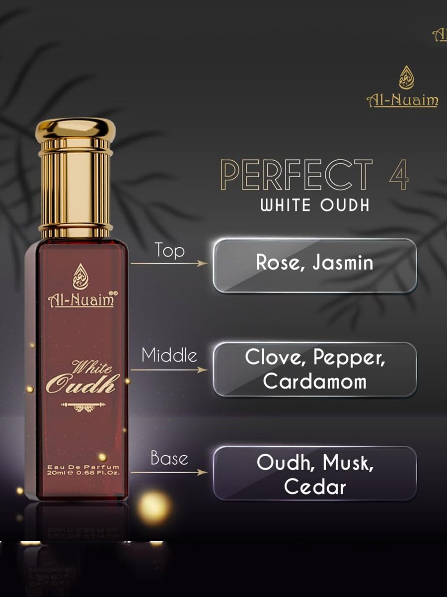 Prefect 4 in 1 EDP Gift Set for Men and Women (4 X 20ml), Ameer Al Oudh, Black Orchid, Al Layl, White Oud