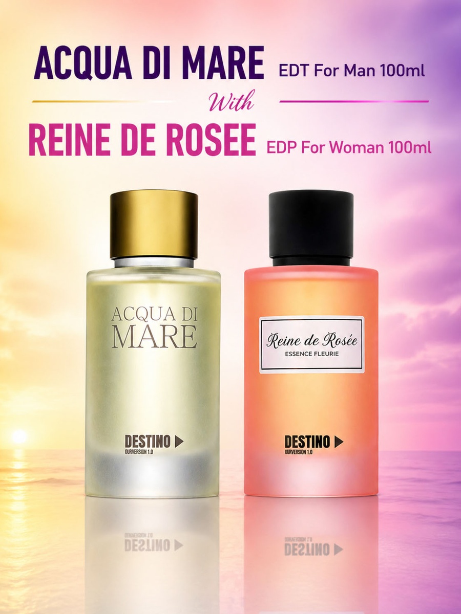 مجموعة عطور أكوا دي ماري ماء تواليت للرجال، 100 مل ورين دي روزي ماء عطر للنساء، 100 مل