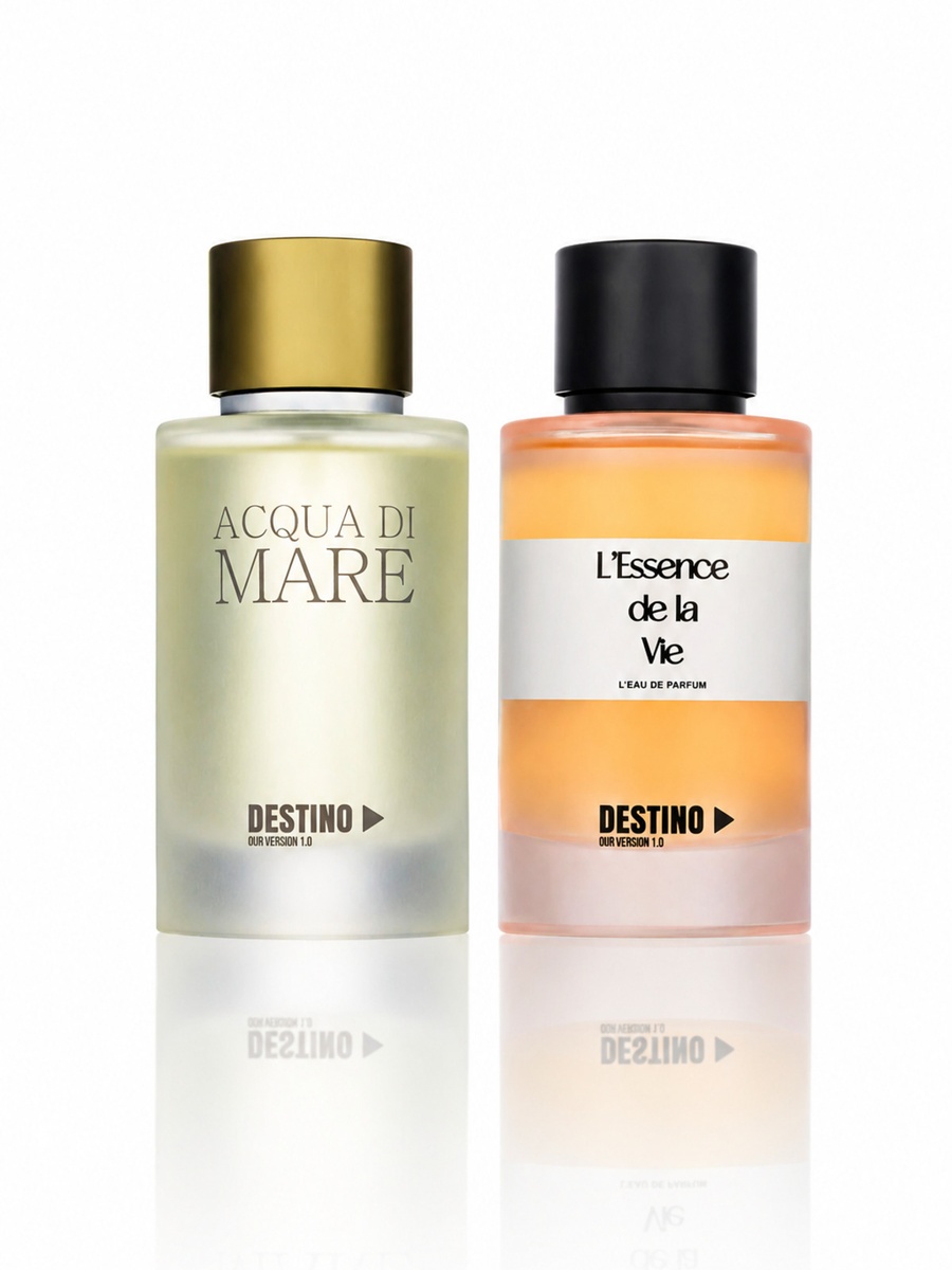 مجموعة عطور ليسنس دي لا في ماء عطر، 100 مل للنساء مع أكوا دي ماري ماء تواليت، 100 مل للرجال