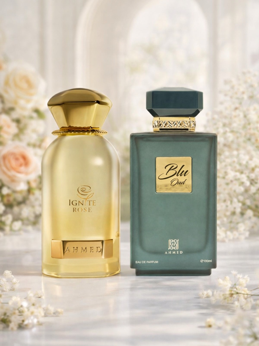 Ignite Rose 60ml and Blu Oud 100ml EDP Special Combo Fragrance Perfume Set for Men and Women