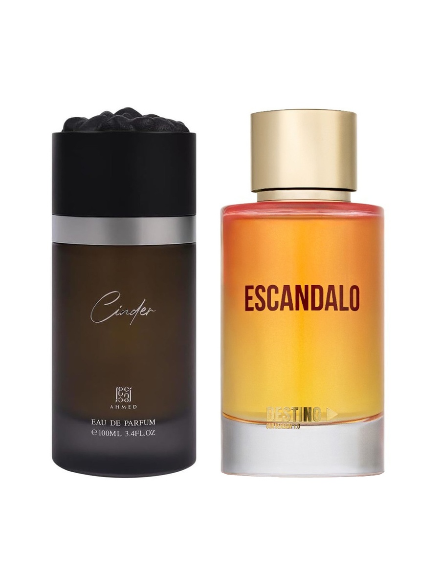 طقم هدايا عطور كومبو من ماء عطر سيندر مع ديستينو أور فيرشن إسكاندالو سعة 100 مل، 2 × 100 مل