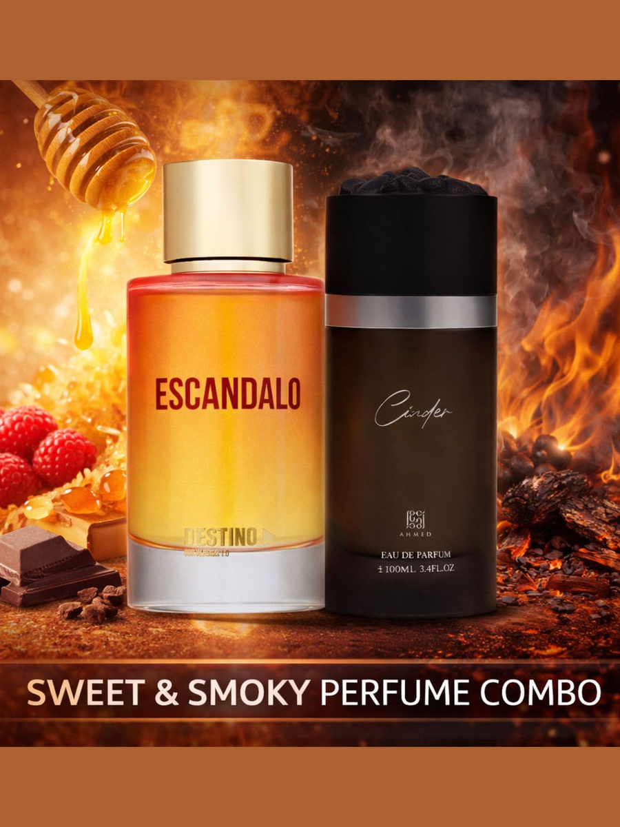 طقم هدايا عطور كومبو من ماء عطر سيندر مع ديستينو أور فيرشن إسكاندالو سعة 100 مل، 2 × 100 مل
