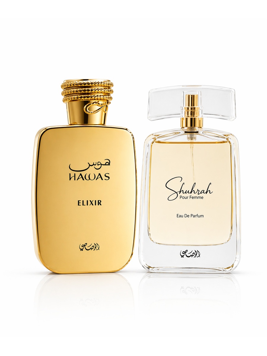 مجموعة عطور حواس إكسير ماء عطر، 100 مل وشهرة للنساء ماء عطر، 90 مل