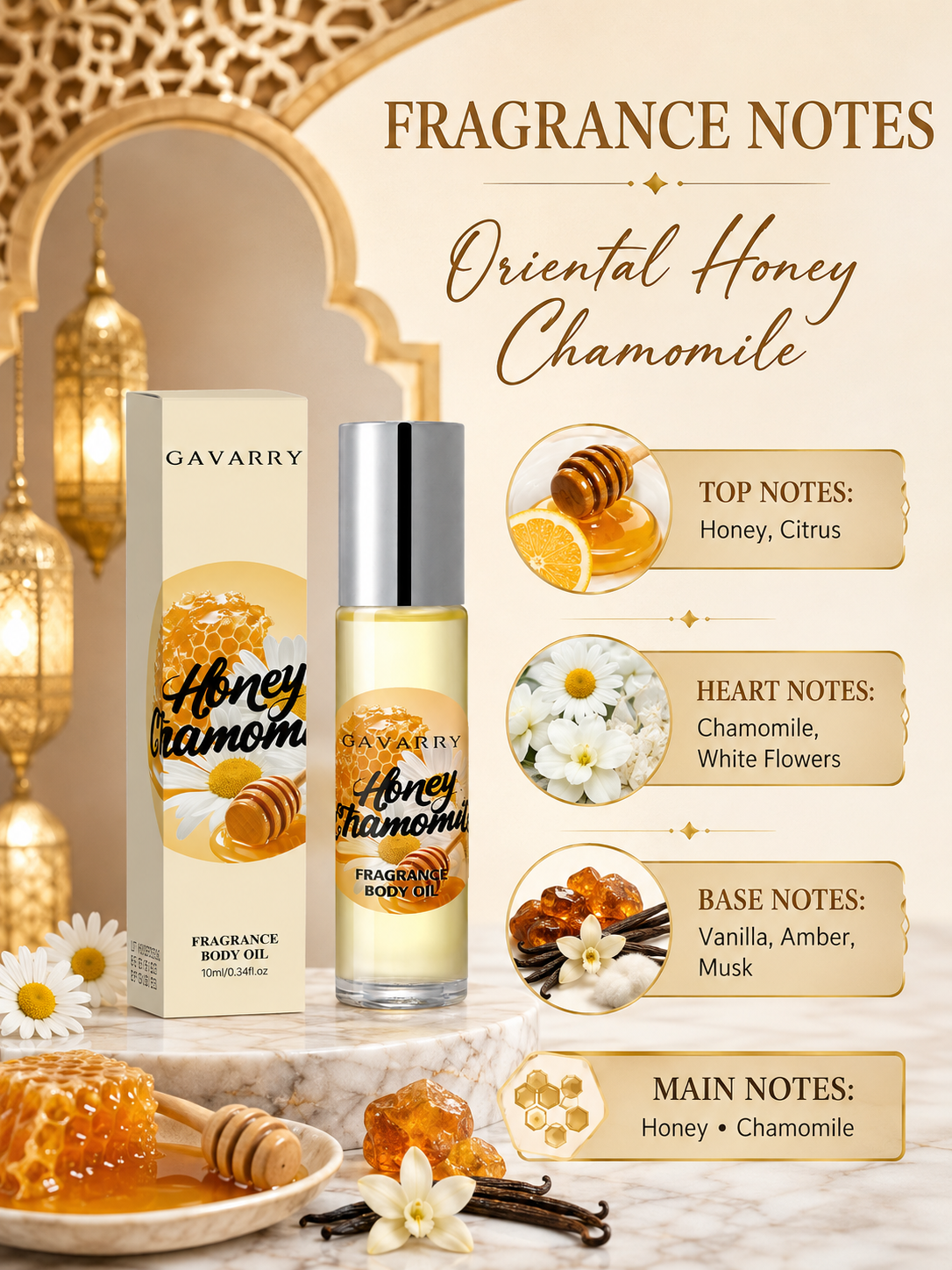Gavarry Honey Chamomile Fragrance Body Oil 10ml