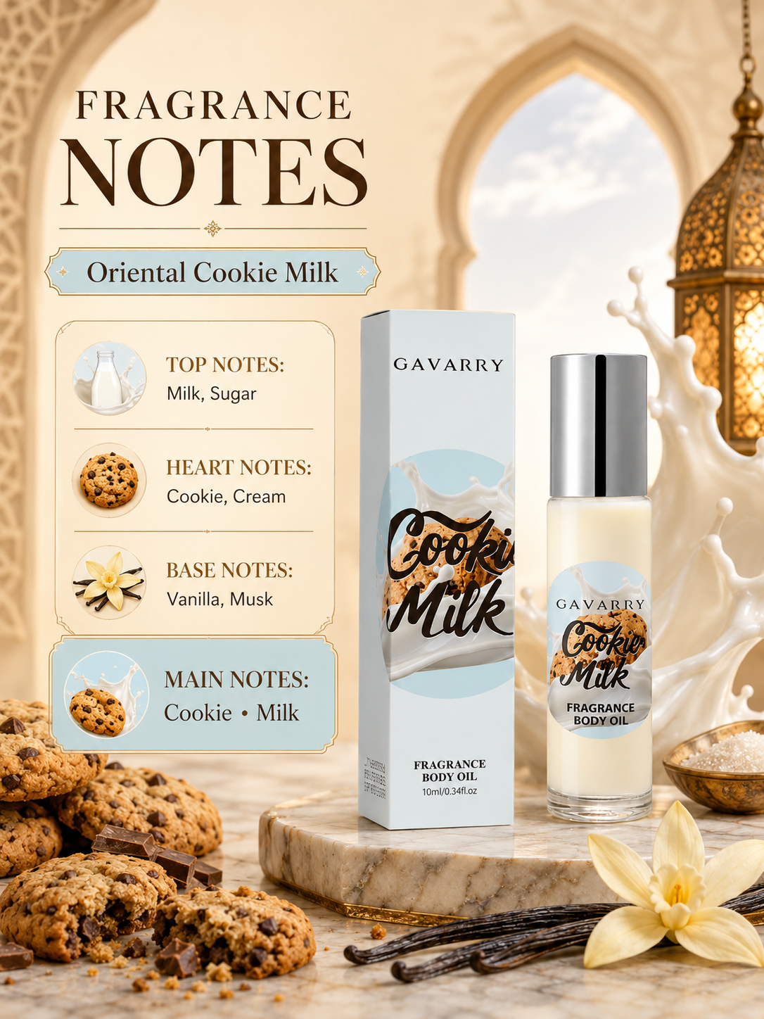 Gavarry Cookie Milk Fragrance Body Oil 10ml