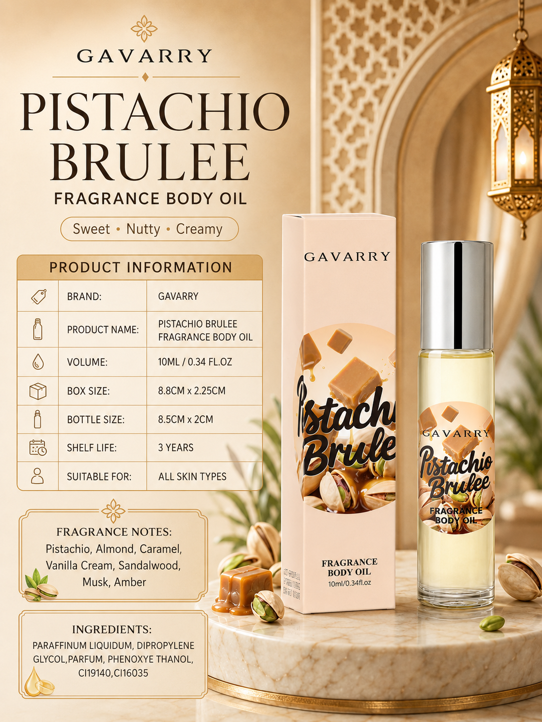 Pistachio Brulee Fragrance Body Oil 10ml