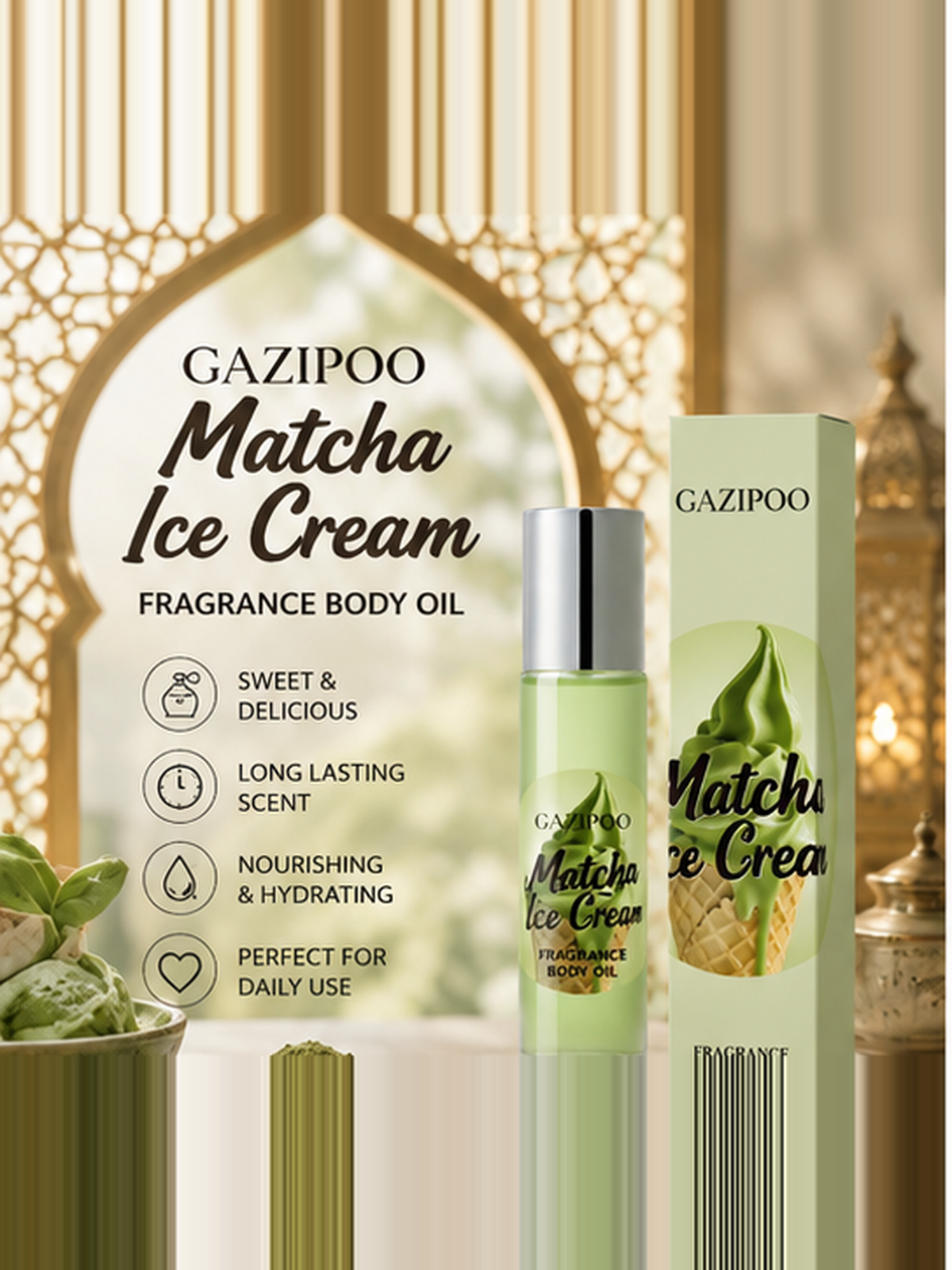 زيت معطر للجسم برائحة أيس كريم الماتشا 10 مل