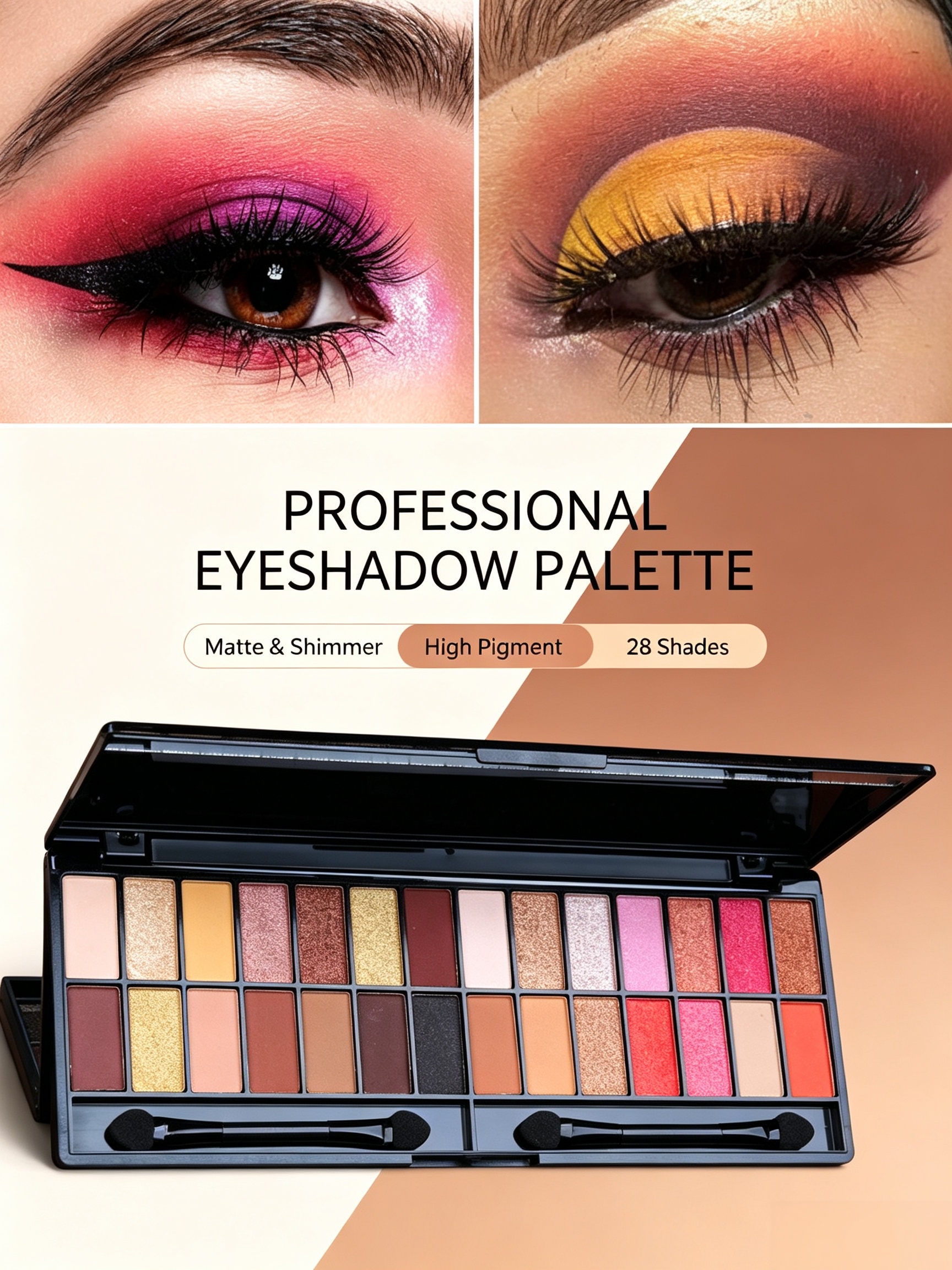 28-Shade Professional Matte and Shimmer Eyeshadow Palette
