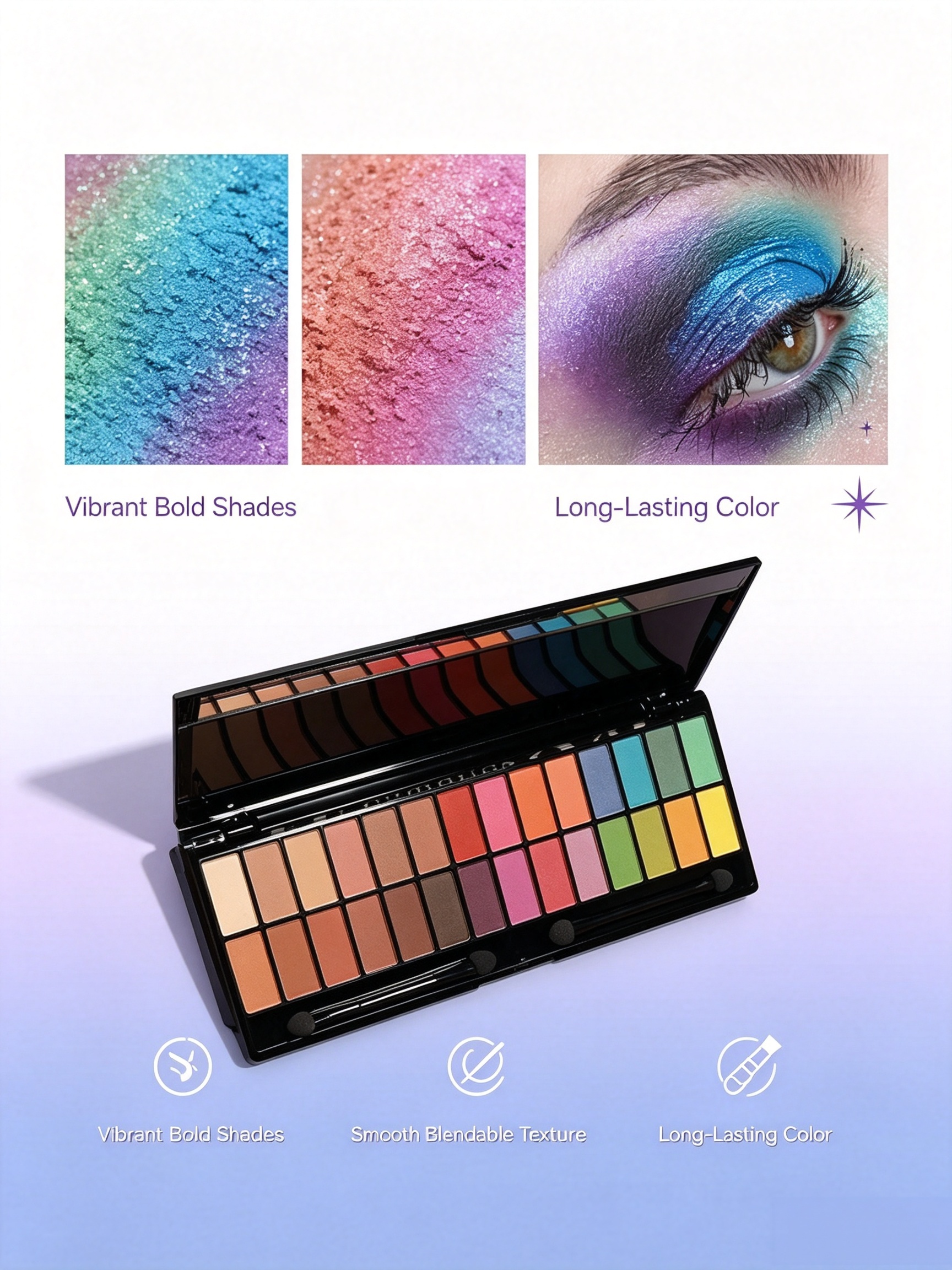 Vibrant 28-Color Highly Pigmented Eyeshadow Palette #06