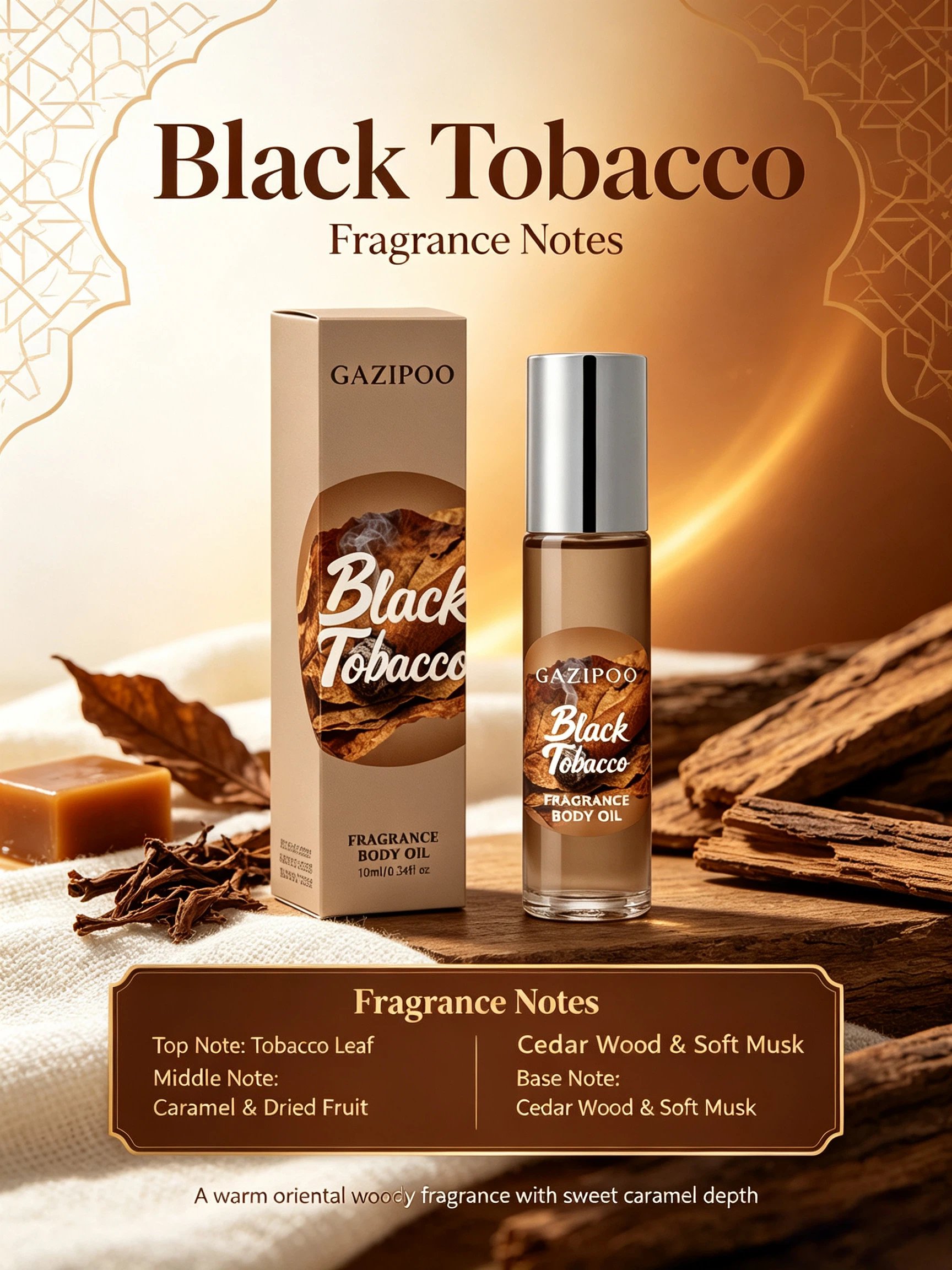 Gazipoo Black Tobacco Woody Fragrance Oil 10ml