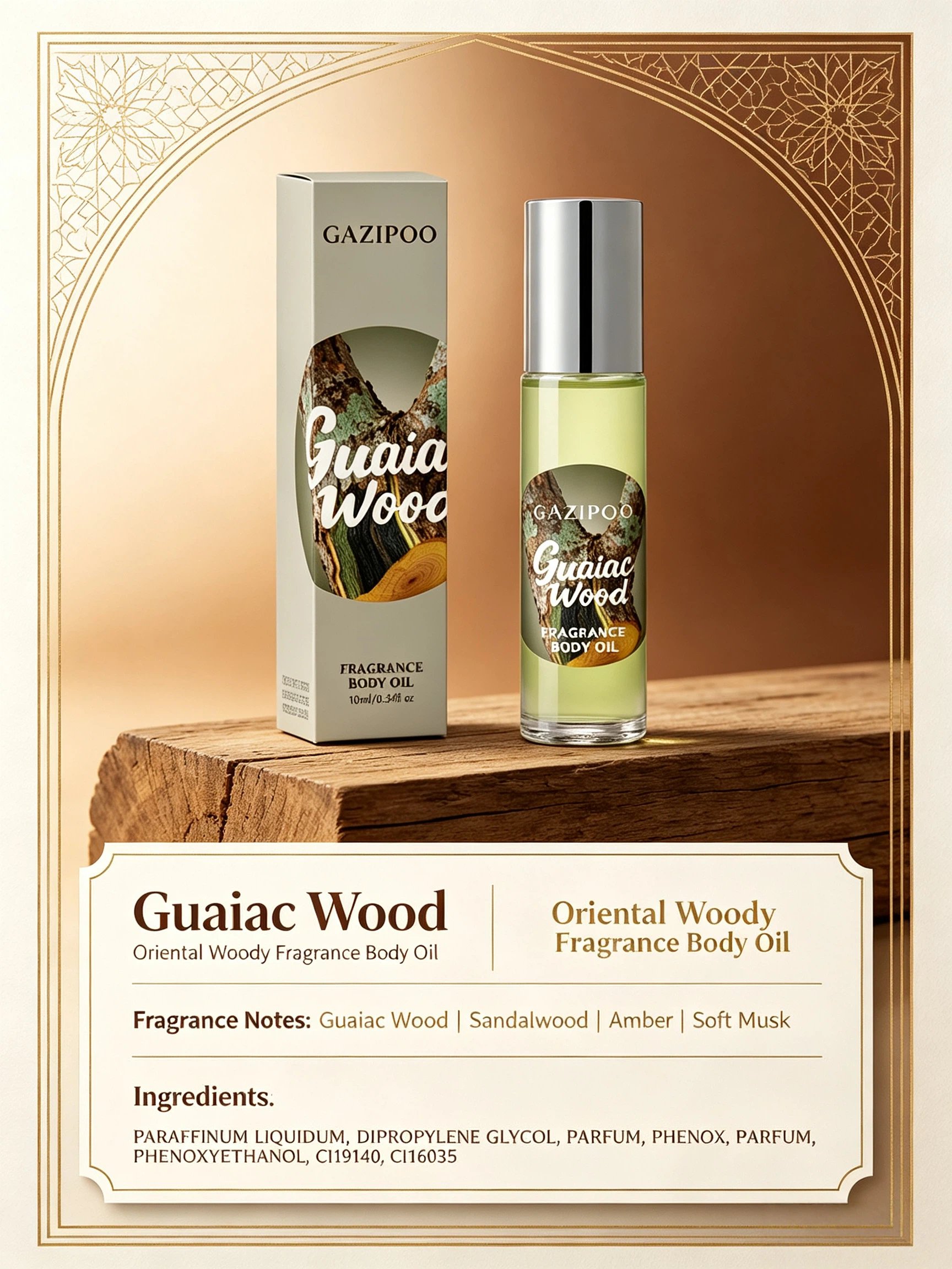 Gazipoo Guaiac Wood Floral Fragrance Oil 10ml
