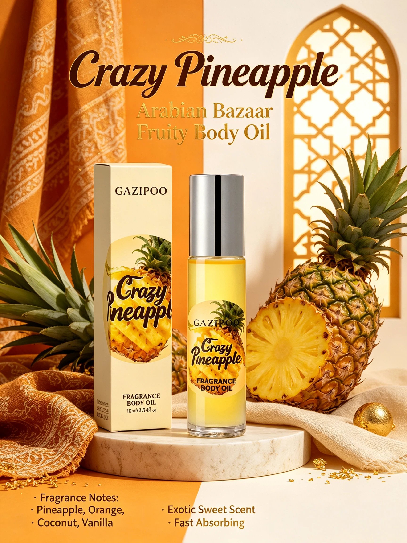 Crazy Pineapple Fruity Fragrance Body Oil 10ml