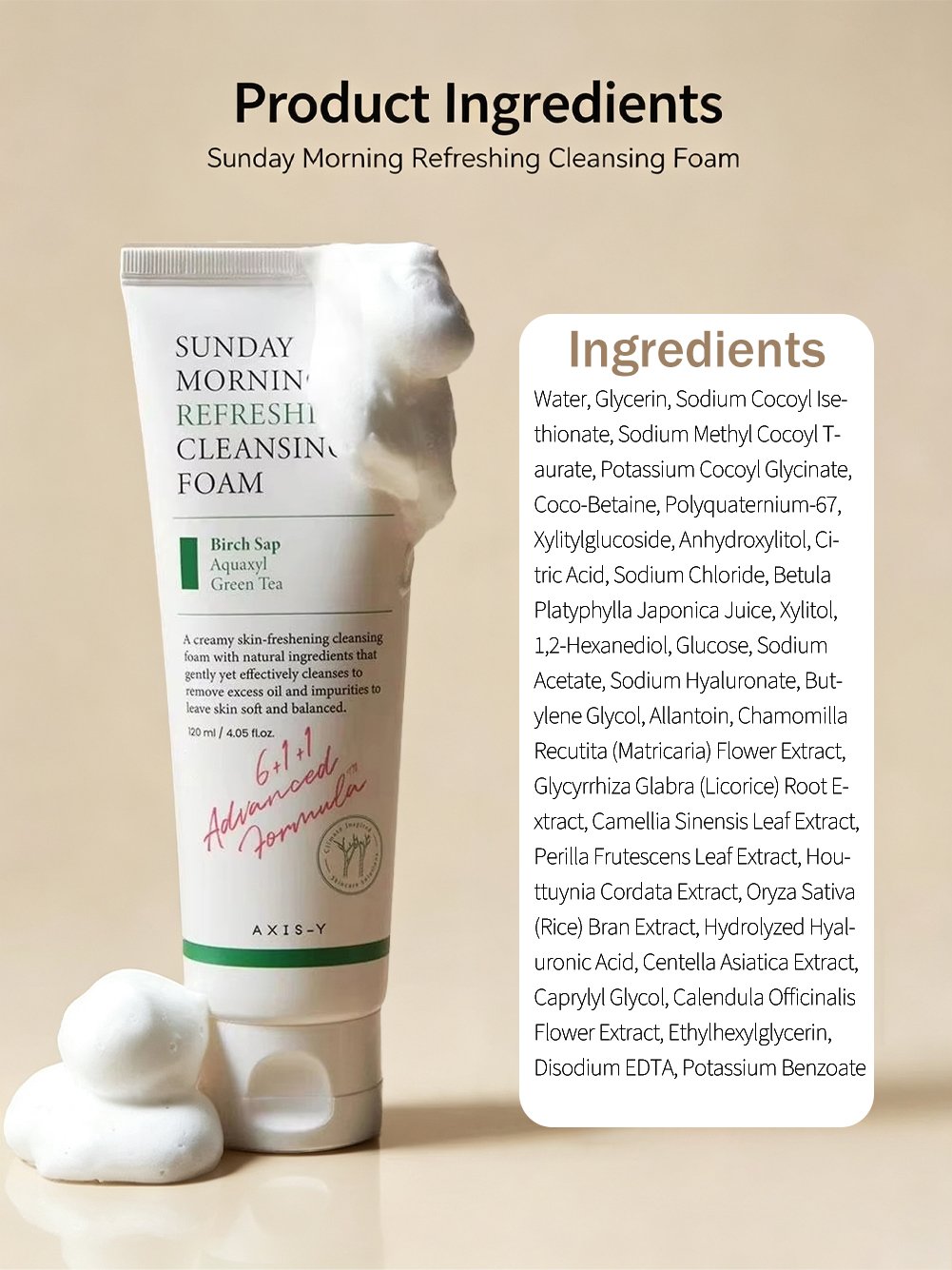 Sunday Morning Refreshing Cleansing Foam, 120ml