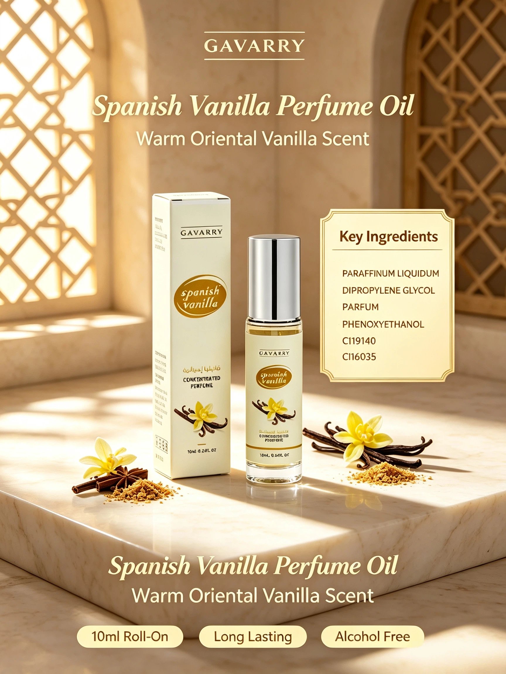 Gavarry Spanish Vanilla Concentrated Perfume Oil 10ml