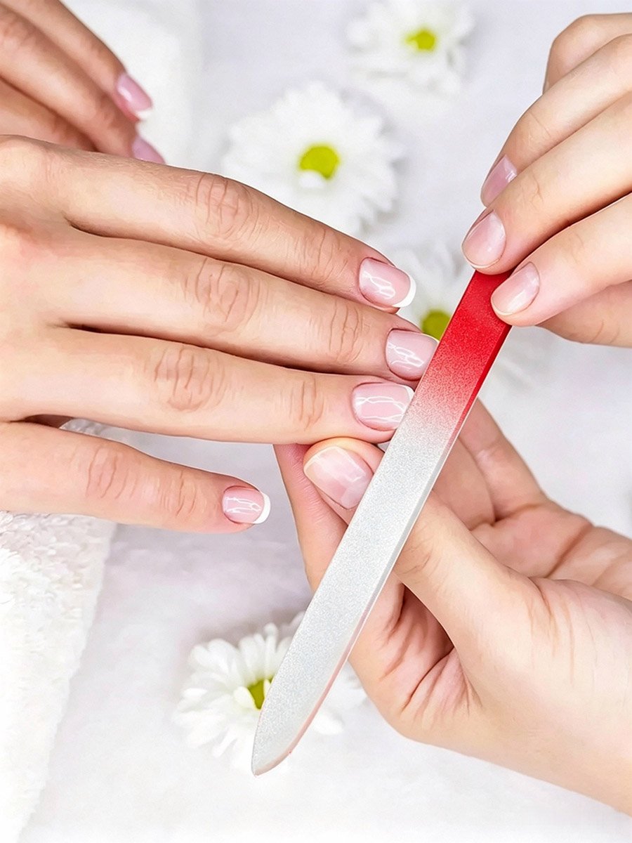 Red Crystal Glass Nail File, 5.9 Inch
