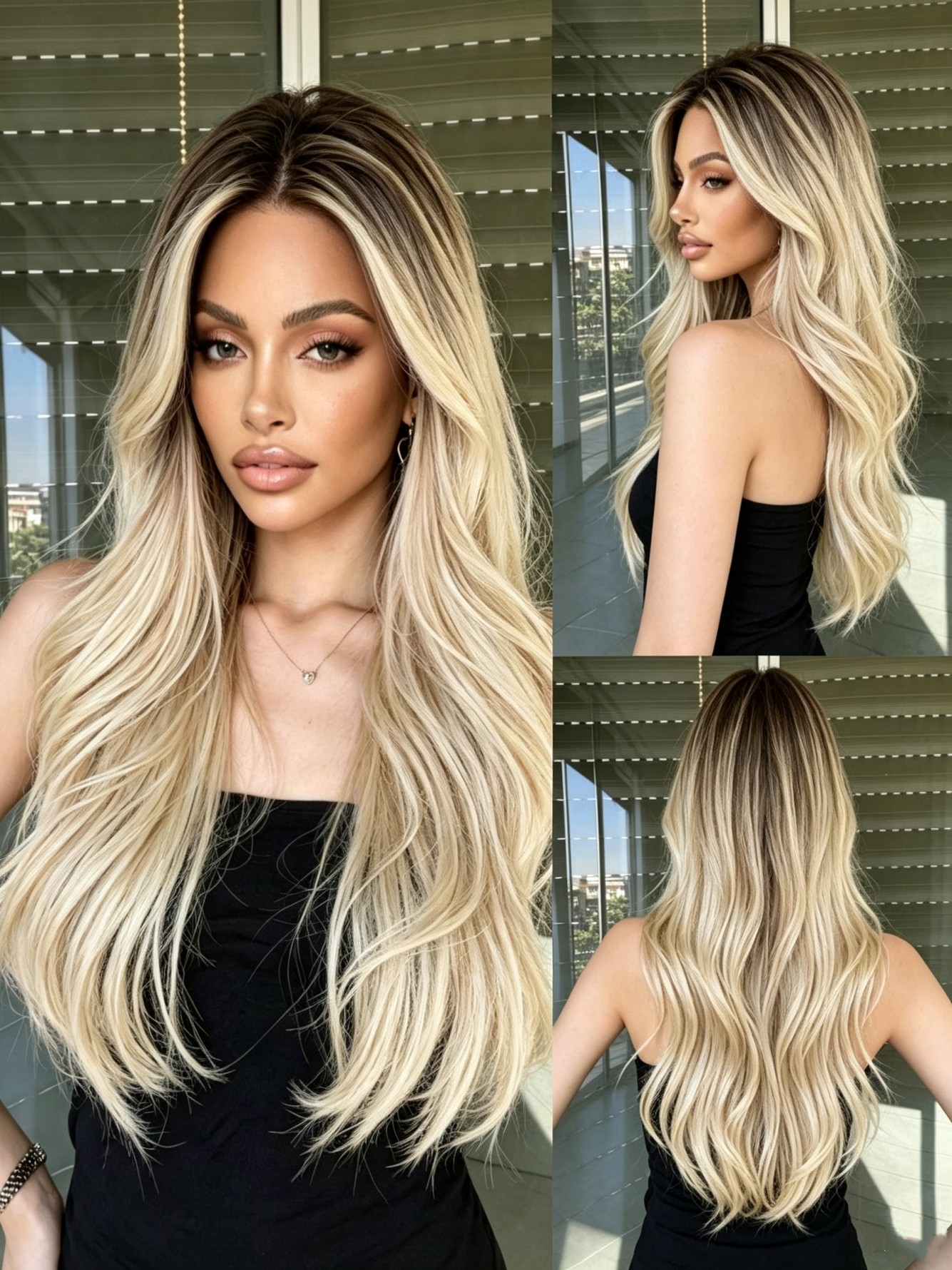 Multi Ombre Long Wavy Wig