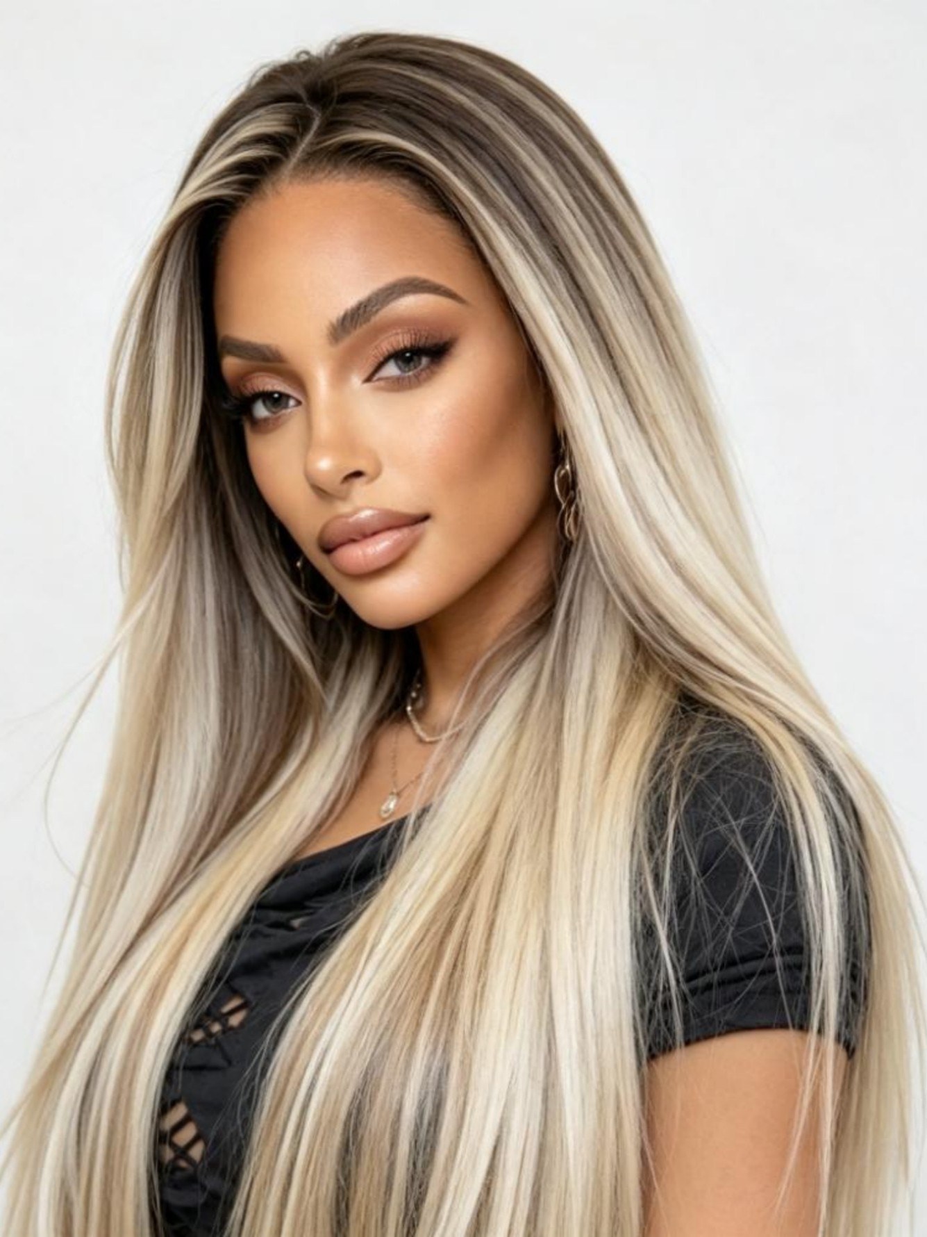 Multi Ombre Long Straight Wig