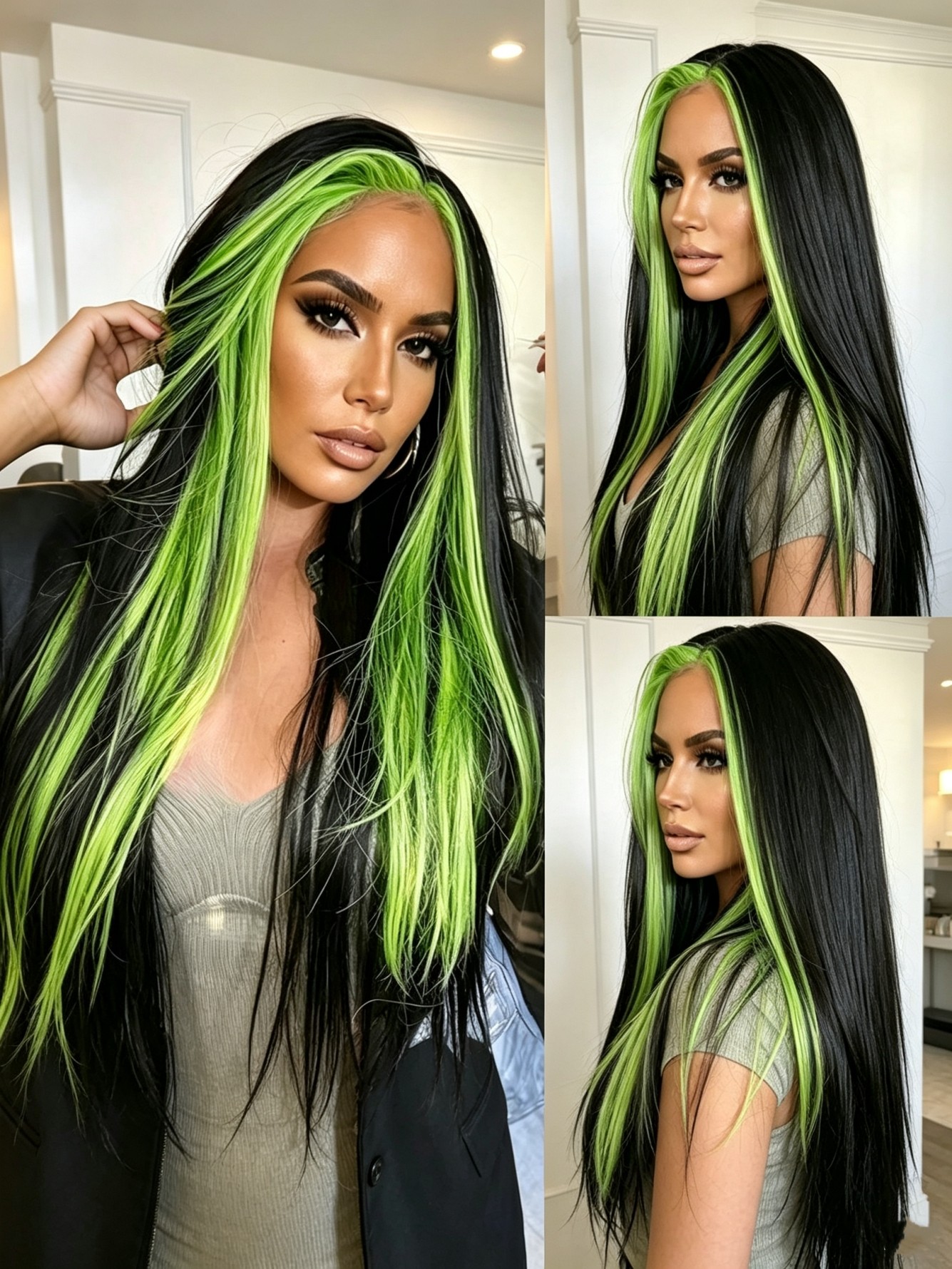 Multi Color Block Wig
