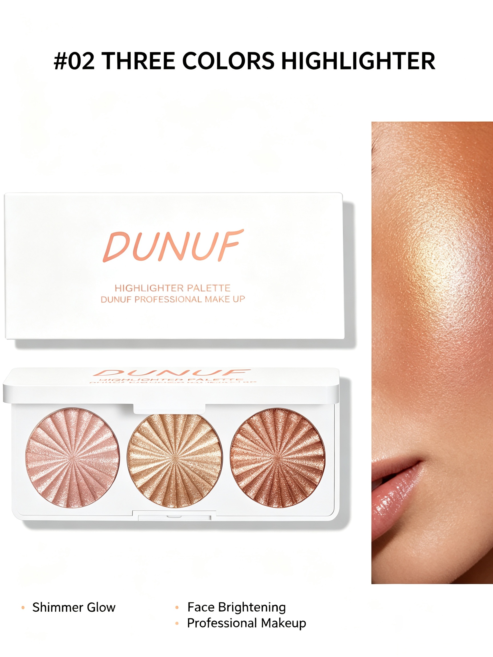 Multi-Color Shimmer Highlighter Palette for Radiant Face Glow