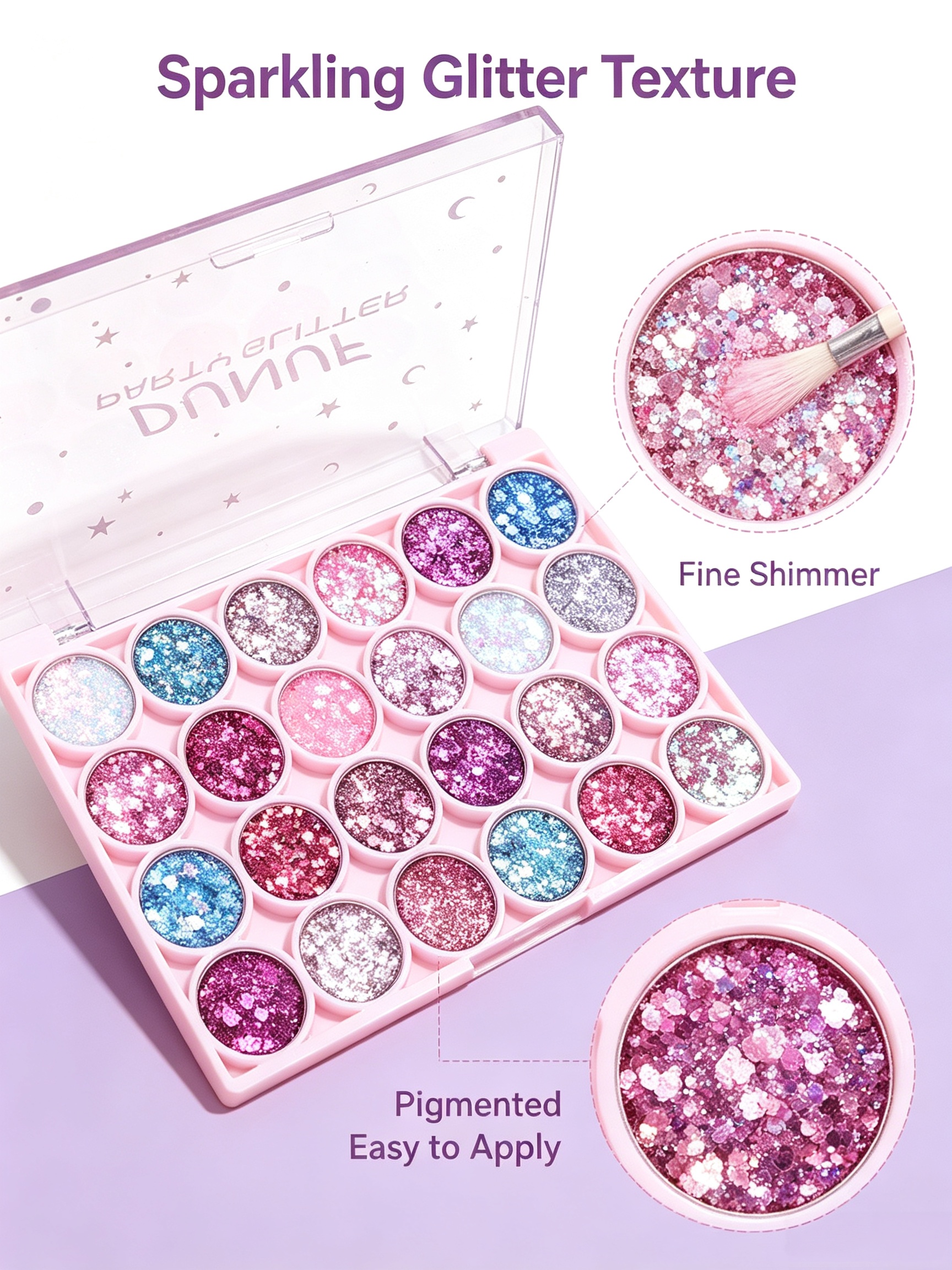 03 Glitter Eyeshadow Palette - 24 High Shimmer Sparkle Shades