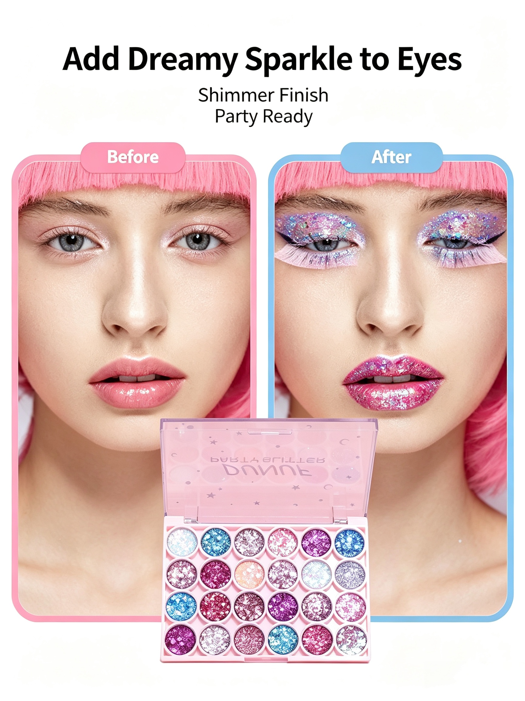 03 Glitter Eyeshadow Palette - 24 High Shimmer Sparkle Shades