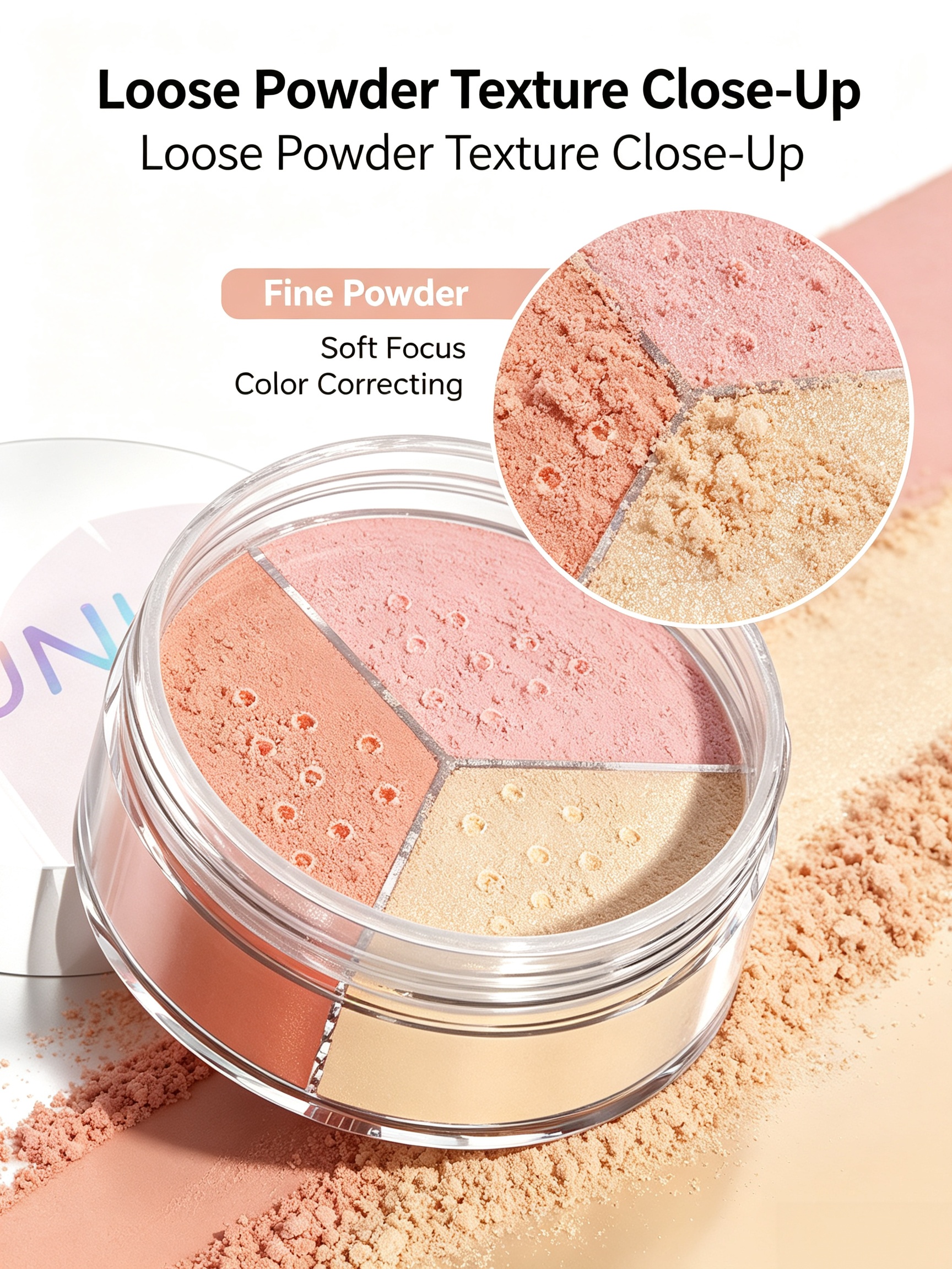 3-in-1 Color Correcting Loose Powder - Matte Finish, Long-Lasting for Oily Skin