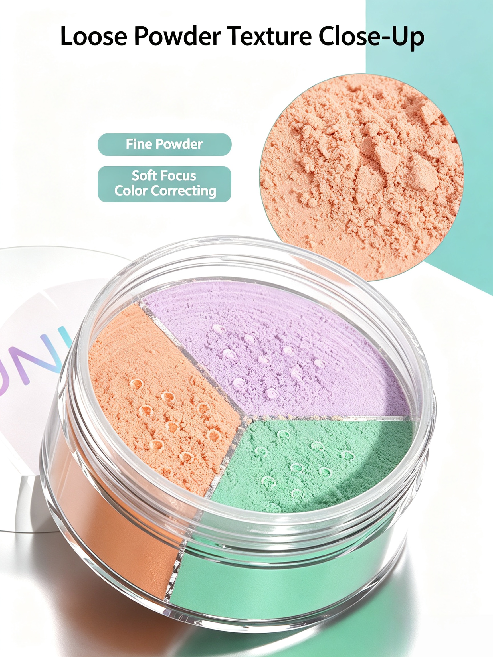 3-Color Correcting Loose Setting Powder - Matte Finish for Oily Skin