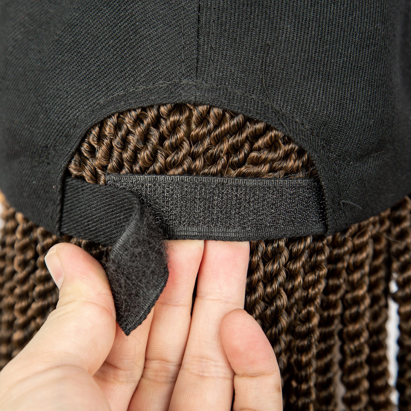 Womens 22 Long Braided Wig with Baseball Cap - Natural Brown Synthetic Hair for Daily Wear
