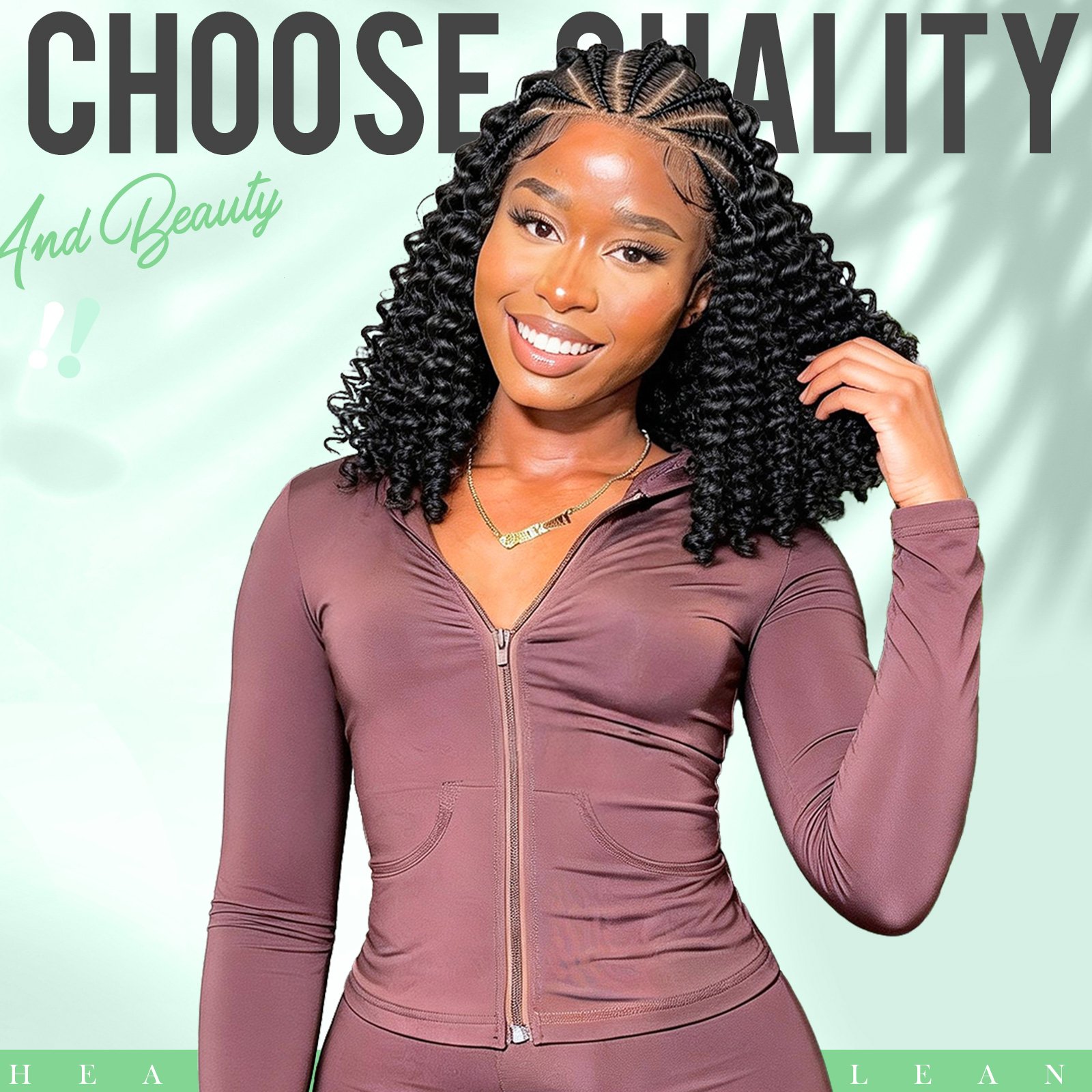 16-Inch Black Braided Lace Wig