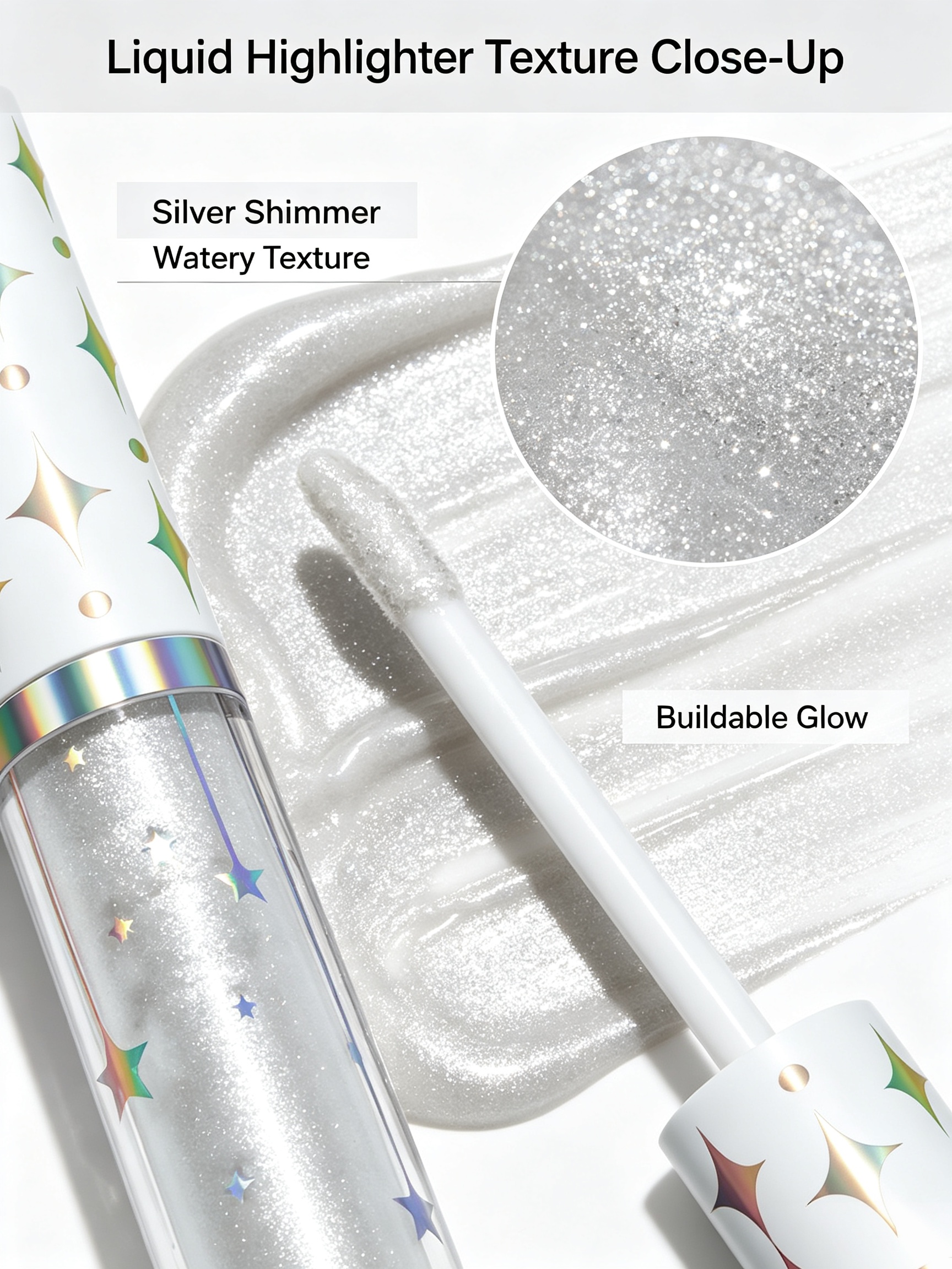 Silver Liquid Highlighter Sheer and Satin Finish