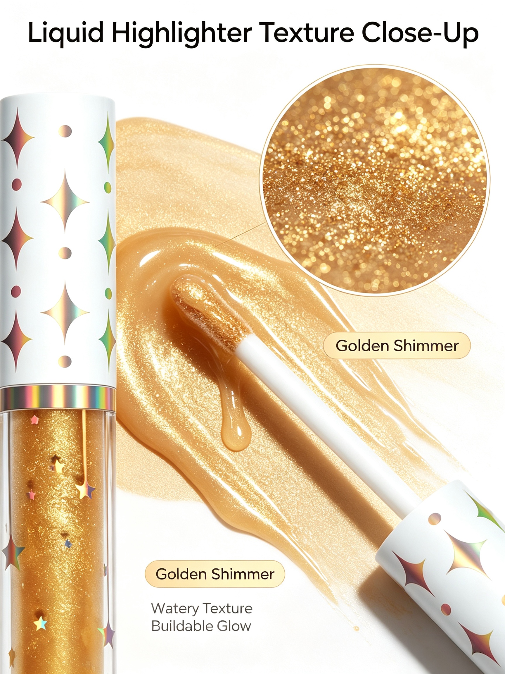 Gold Liquid Highlighter - Sheer Satin Glow for Face and Body