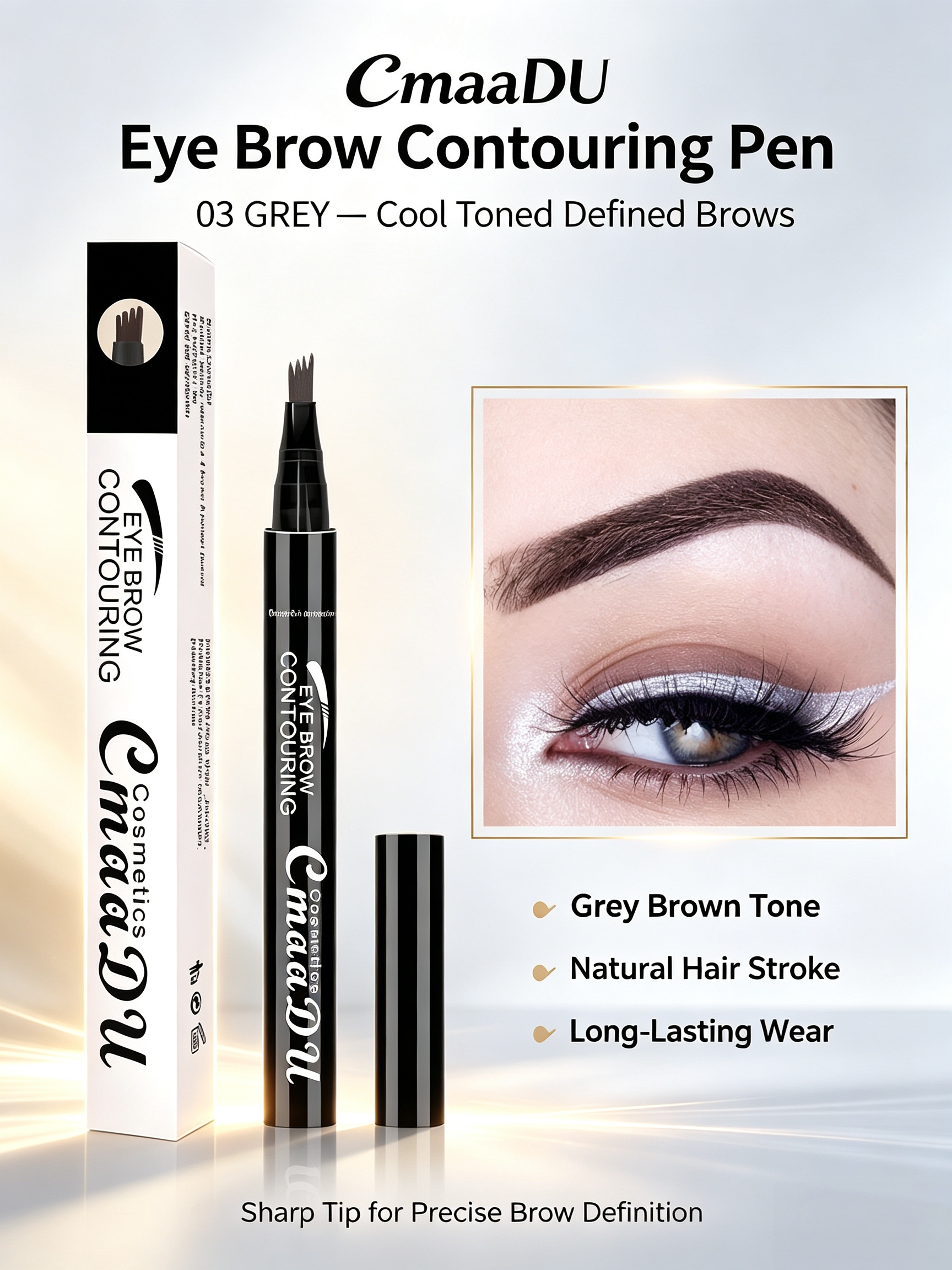 Grey Liquid Eyebrow Pen - Hair Stroke Definition
